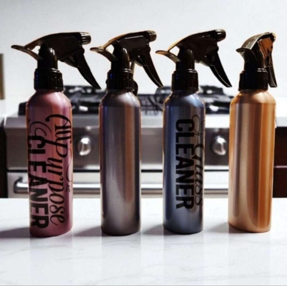 Aluminum Metallic Blue Customizable Personalized Spray Bottle Cleaning‎ 10oz